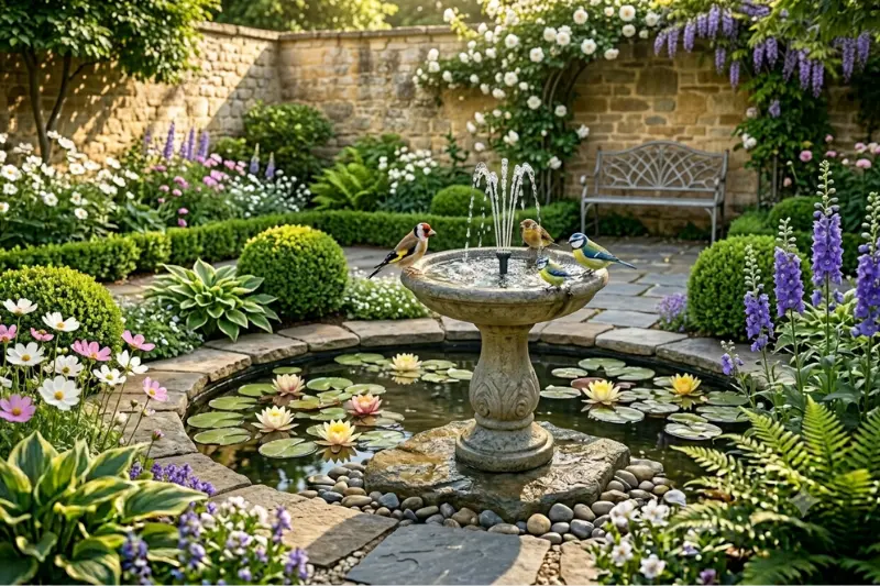 solar bird bath fountains