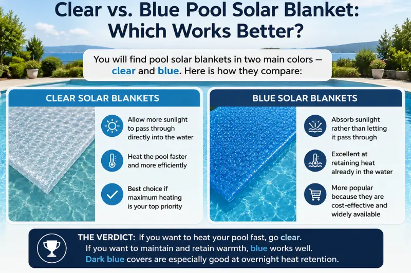 clear vs. blue pool solar blanket which works better
