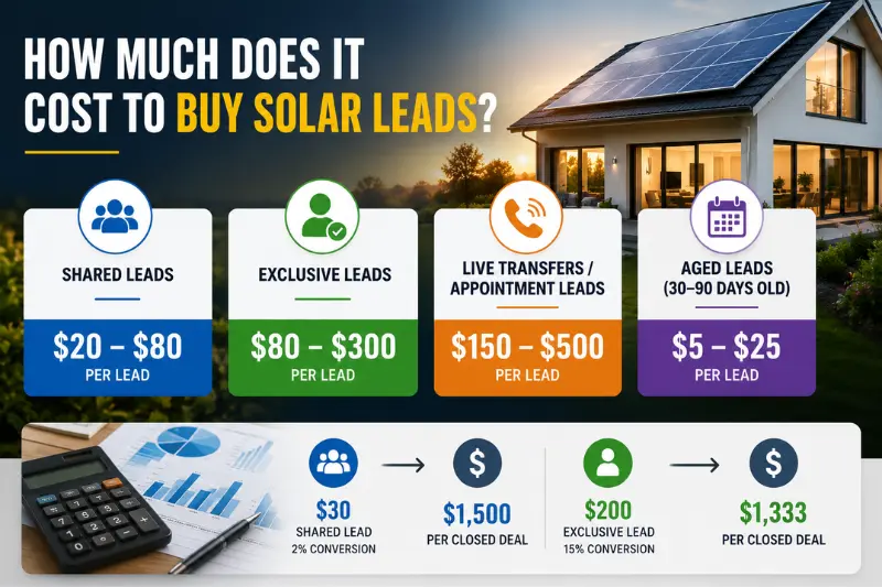 how much does it cost to buy solar leads