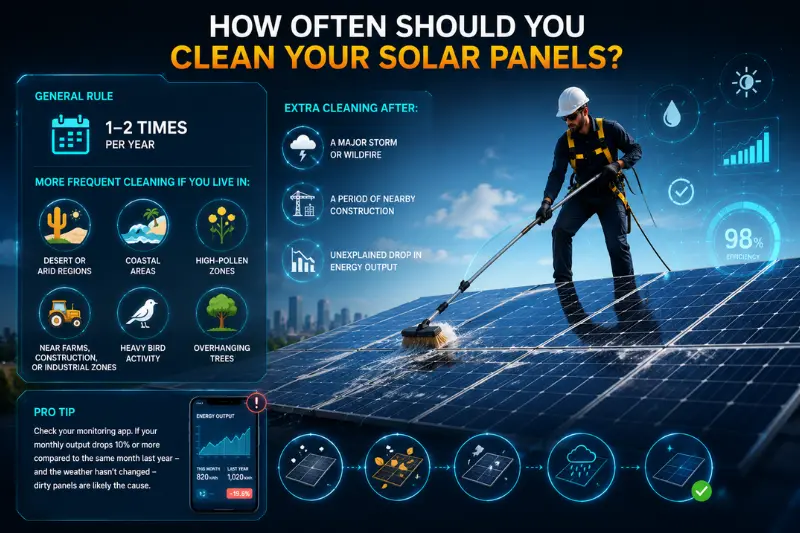 how often should you clean your solar panels