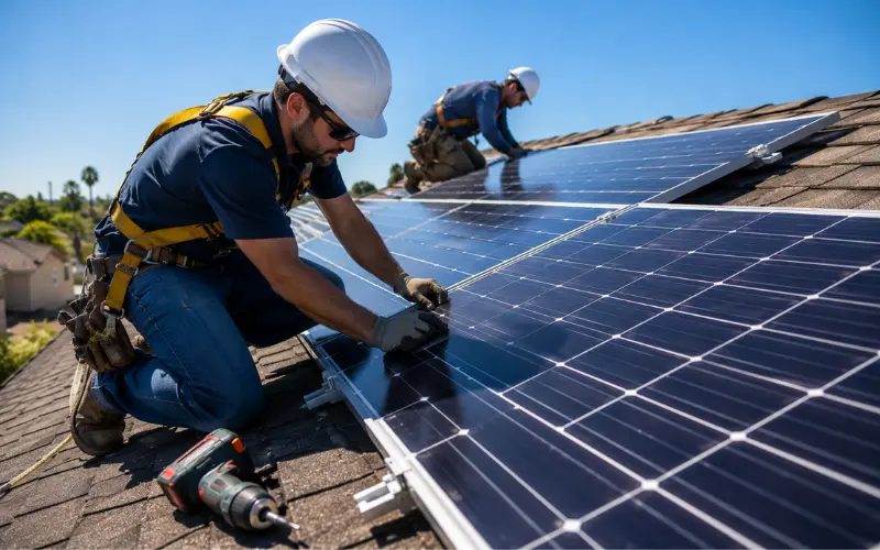 how professional solar panel installation services work