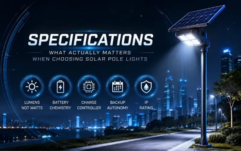 key specifications what actually matters when choosing solar pole lights