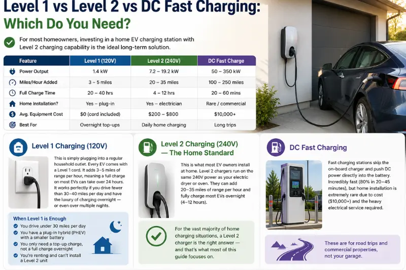 level 1 vs level 2 vs dc fast charging which do you need