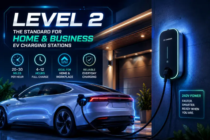 level 2 the standard for home and business ev charging stations