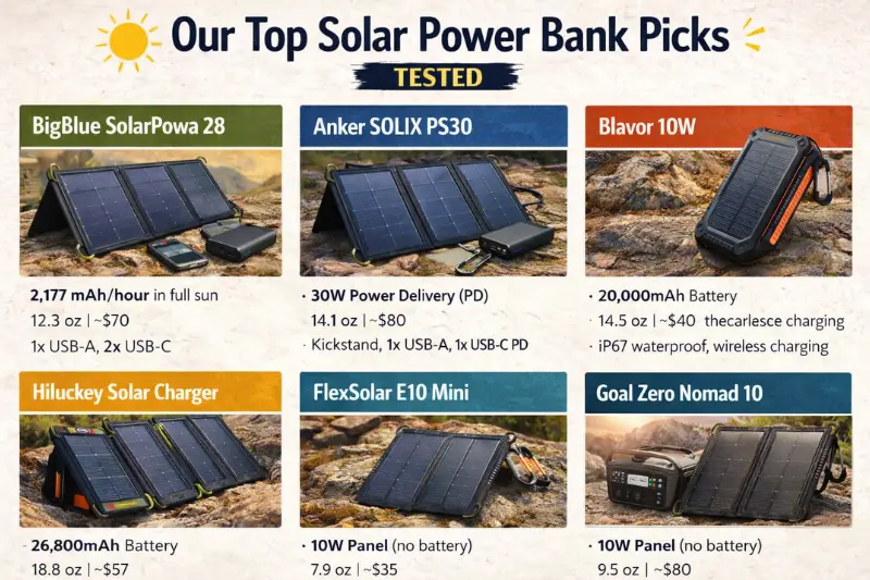 our top solar power bank picks tested