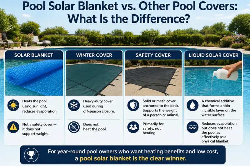 pool solar blanket vs. other pool covers what is the difference