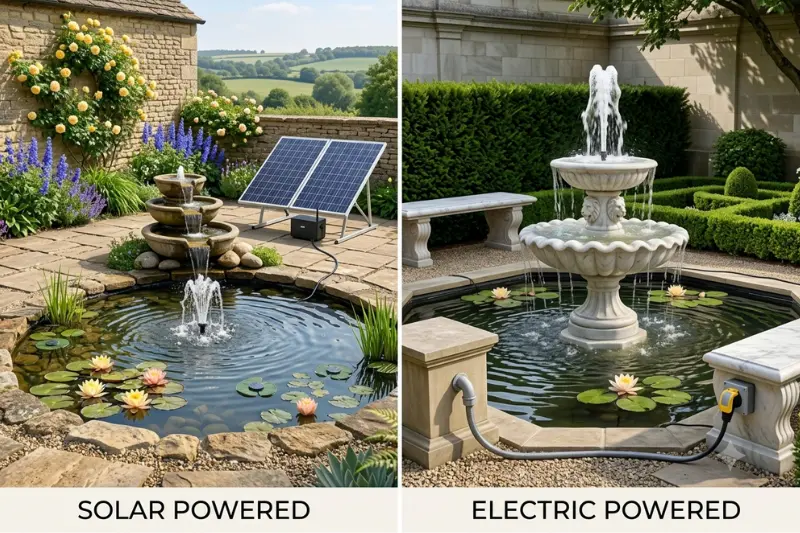 solar fountain vs. electric fountain a honest comparison