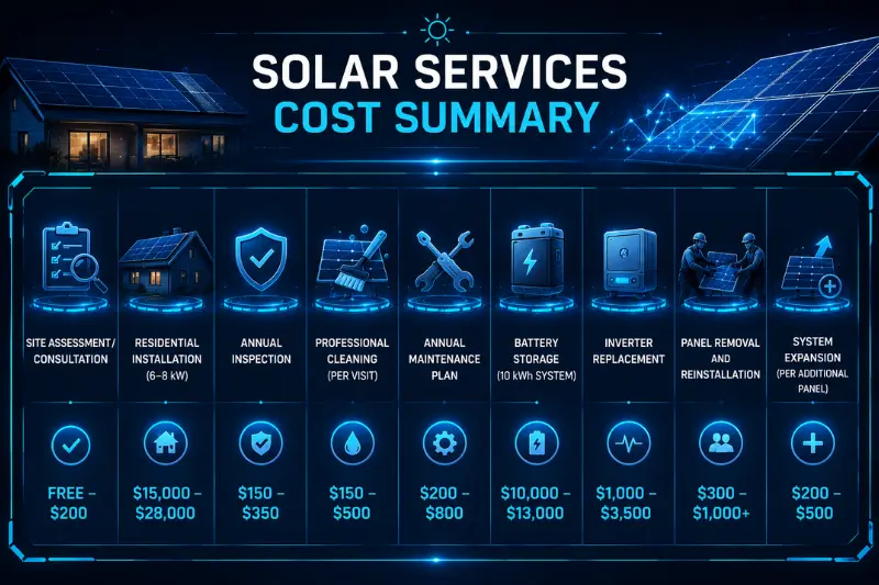 solar services cost summary