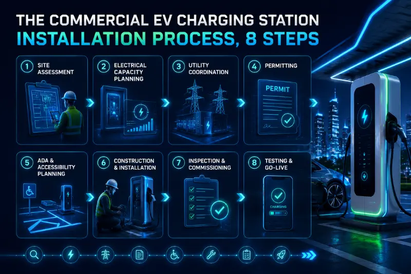 the commercial ev charging station installation process, step by step