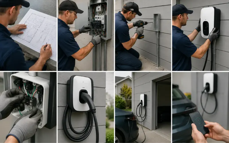 the real step by step process of ev charging station installation