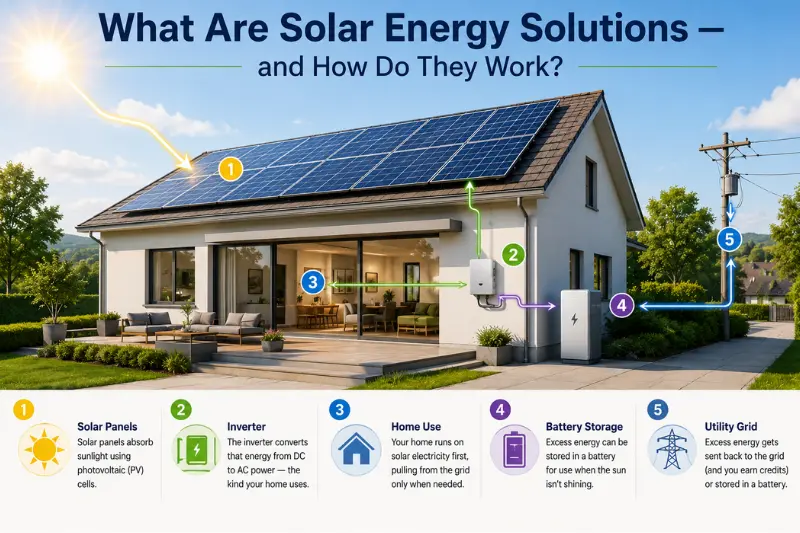 what are solar energy solutions — and how do they work