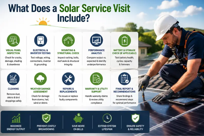 what does a solar service visit include